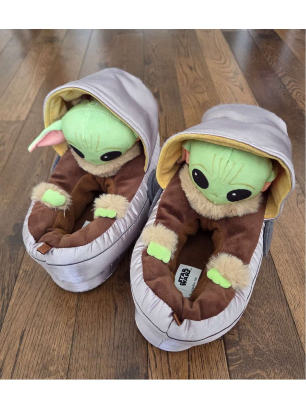 Kids Gap × Star Wars The Mandalorian Grogu Slippers Grey Brown Size 1-2